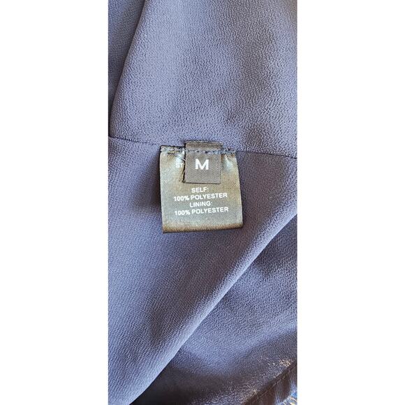 Three Pears Geometric Long Sleeve Smocked Drop Waist Mini‎ Dress Blue Womens M - Picture 8 of 8